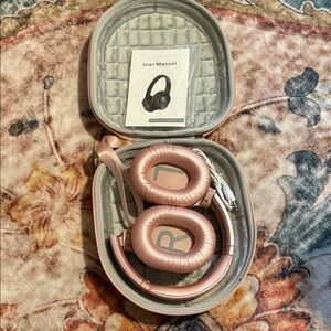 Pink Over-Ear Headphones with Case